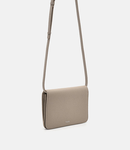 Embossed Leather Passport Holder - Taupe