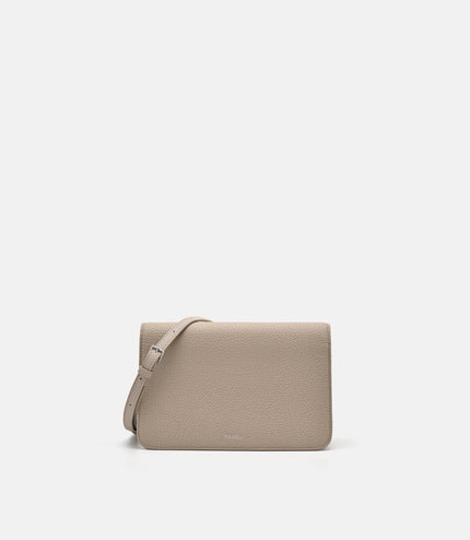 Embossed Leather Passport Holder - Taupe