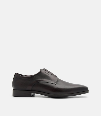 Altitude Lightweight Embossed Leather Derby Shoes - Dark Brown