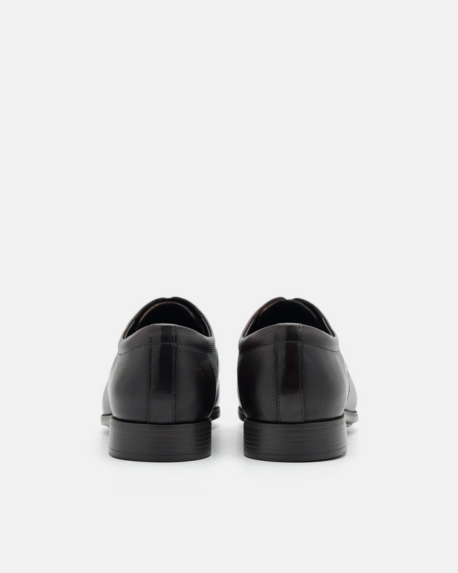 Altitude Lightweight Embossed Leather Derby Shoes - Dark Brown