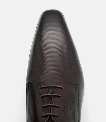 Altitude Lightweight Embossed Leather Derby Shoes - Dark Brown