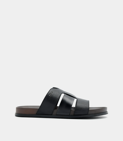 Woven Slide Sandals - Black
