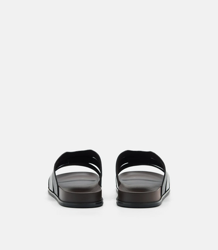 Woven Slide Sandals - Black