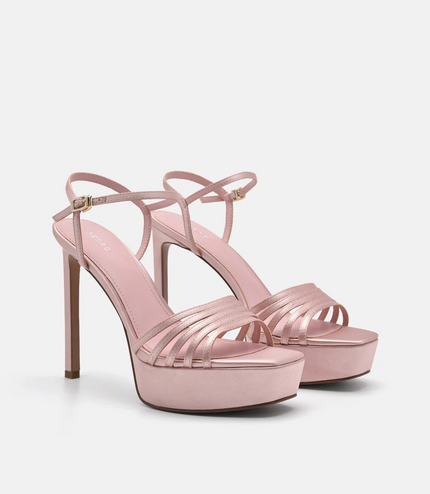 Iza Platform Heel Sandals - Blush