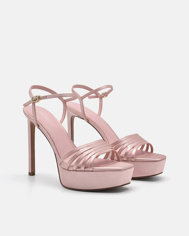 Iza Platform Heel Sandals - Blush