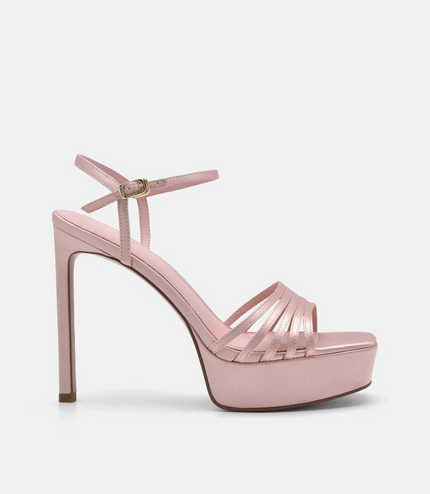 Iza Platform Heel Sandals - Blush