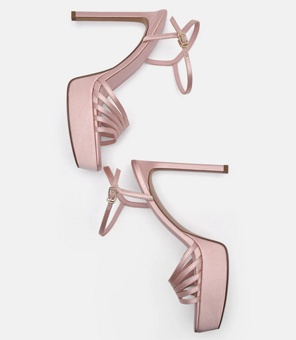 Iza Platform Heel Sandals - Blush