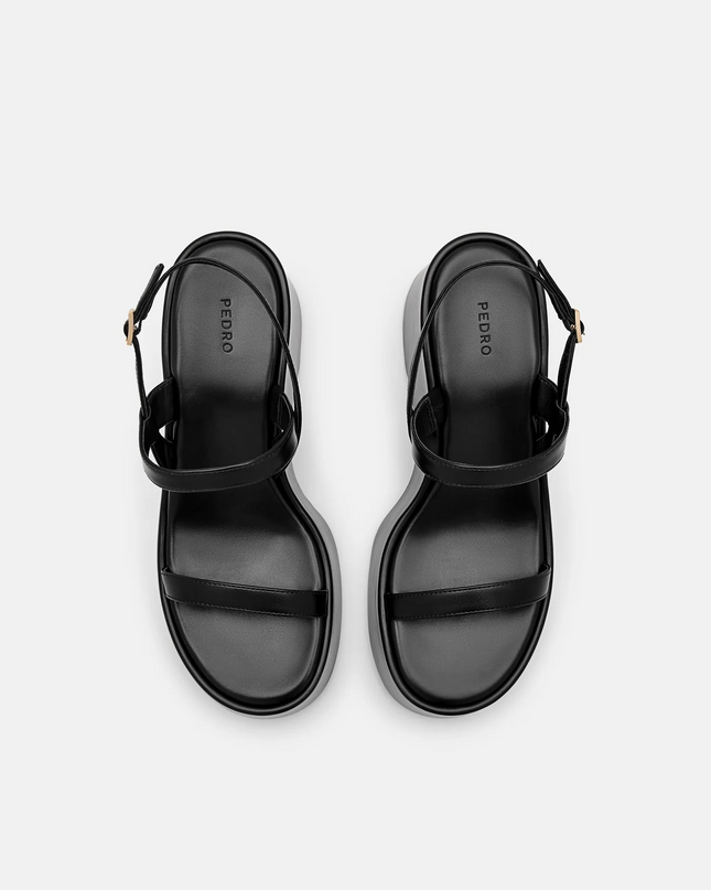 Jen Slingback Wedge Sandals - Black