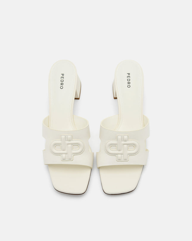 PEDRO Icon Leather Heel Sandals - Chalk