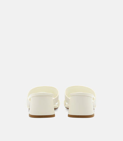 PEDRO Icon Leather Heel Sandals - Chalk