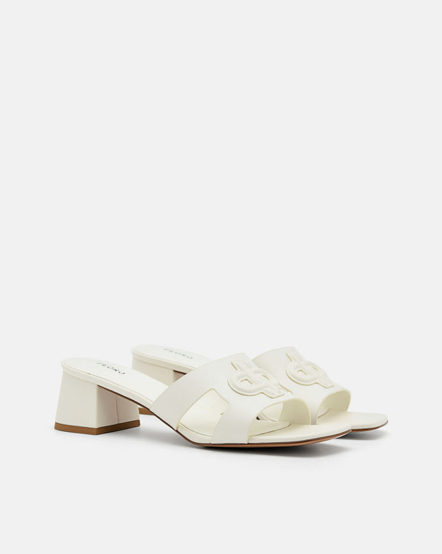 PEDRO Icon Leather Heel Sandals - Chalk