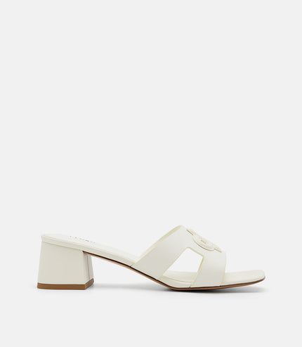 PEDRO Icon Leather Heel Sandals - Chalk