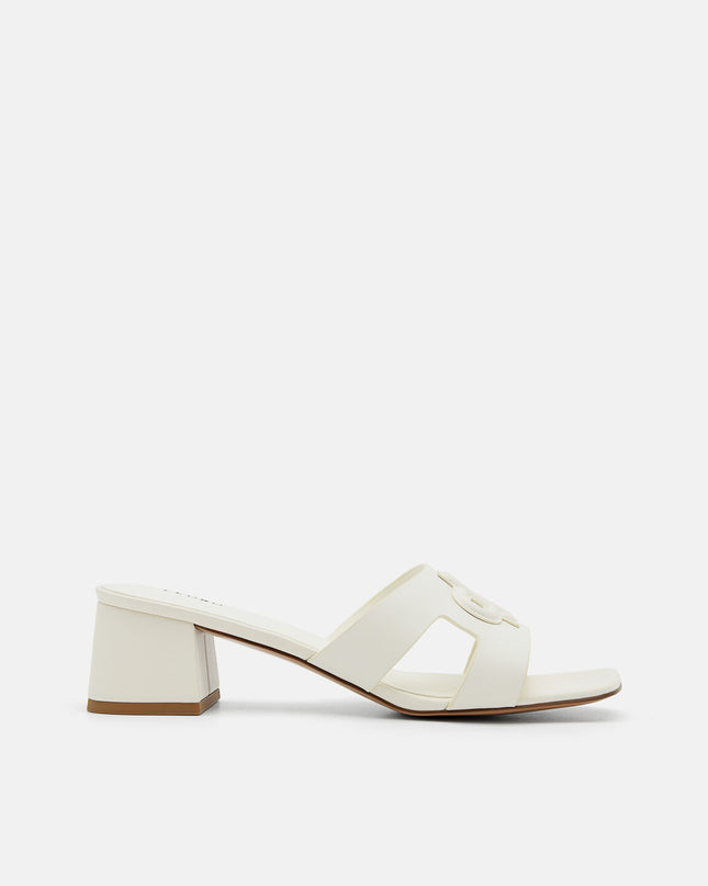 PEDRO Icon Leather Heel Sandals - Chalk