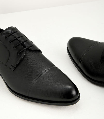 Embossed Leather Derby Shoes