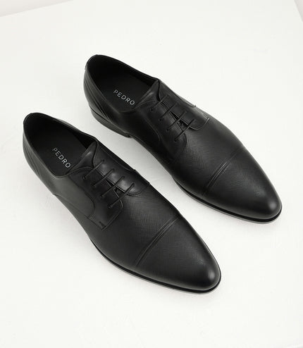 Embossed Leather Derby Shoes