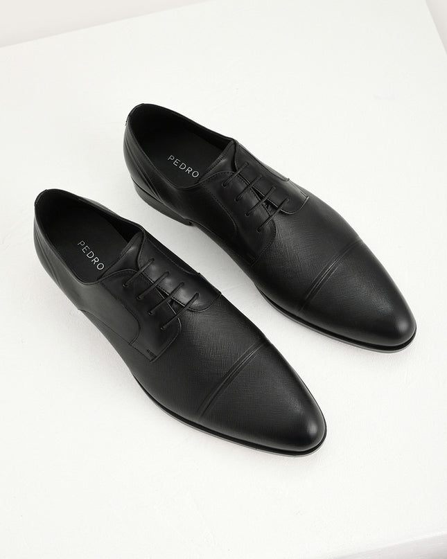 Embossed Leather Derby Shoes