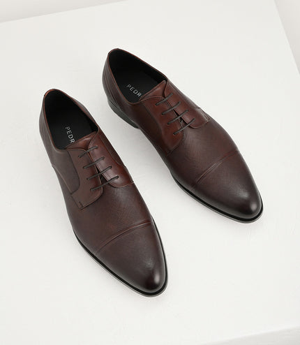 Embossed Leather Derby Shoes