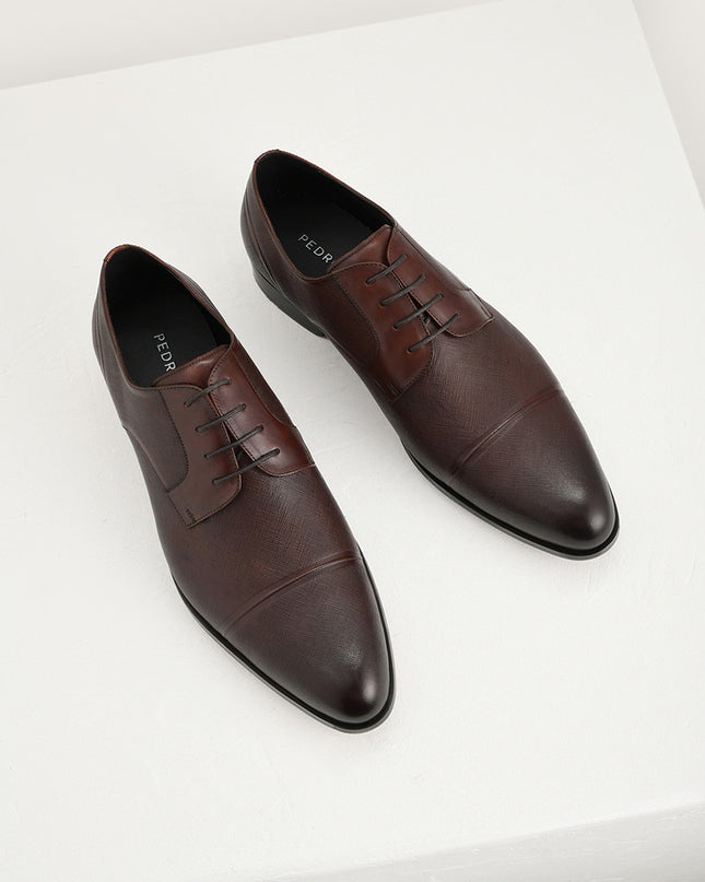 Embossed Leather Derby Shoes