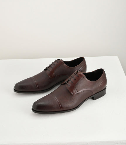 Embossed Leather Derby Shoes
