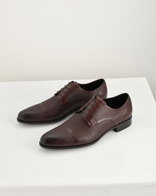 Embossed Leather Derby Shoes
