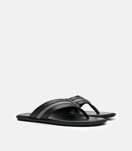 Banded Thong Sandals - Black