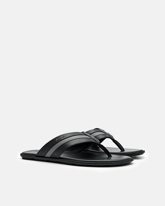 Banded Thong Sandals - Black