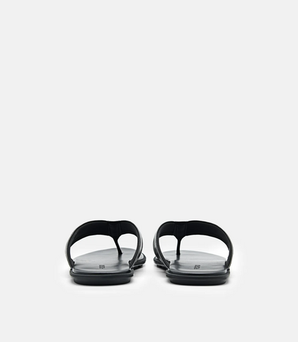 Banded Thong Sandals - Black