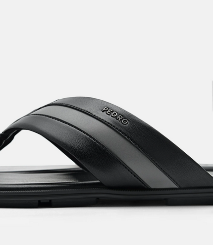Banded Thong Sandals - Black