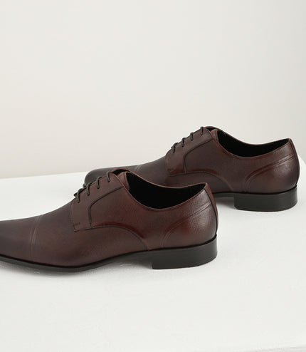 Embossed Leather Derby Shoes