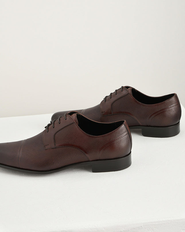 Embossed Leather Derby Shoes