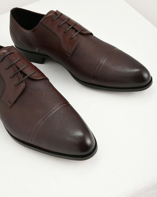 Embossed Leather Derby Shoes