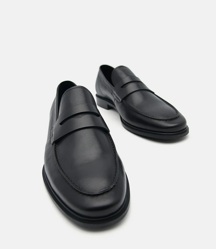 Bailey Calf Leather Loafers - Black