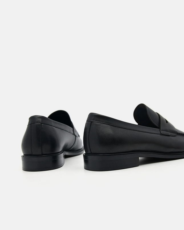 Bailey Calf Leather Loafers - Black