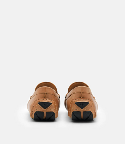 Leather Horsebit Driving Shoes - Sand