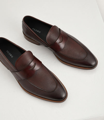 Textured Penny Loafers