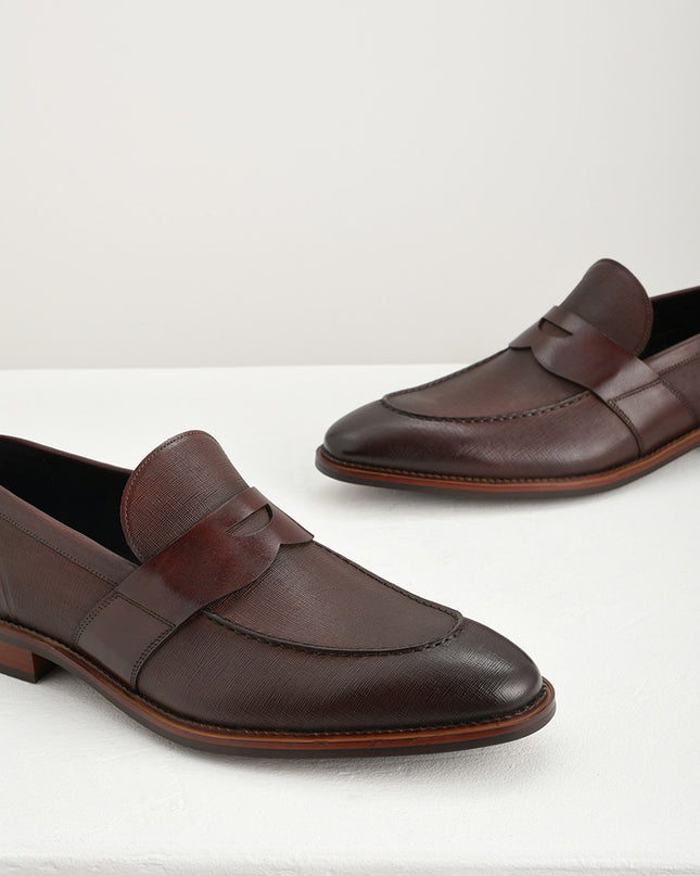 Textured Penny Loafers