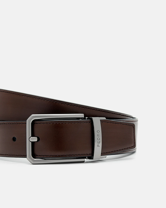 Leather Reversible Pin Belt