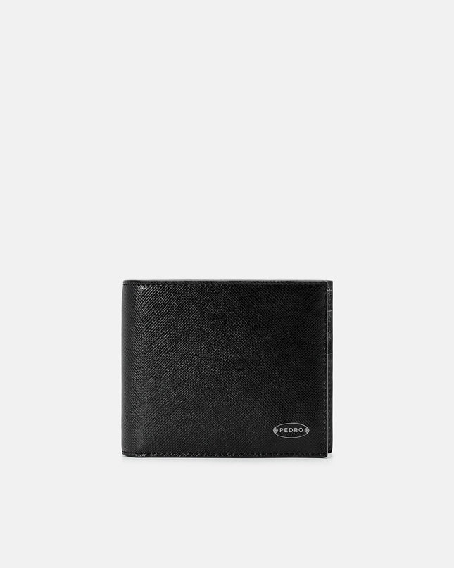 Saffiano Leather Bi-Fold Wallet with Insert - Black