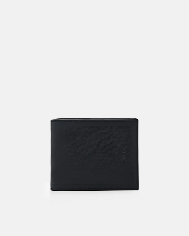 Leather Bi-Fold Wallet with Insert - Black