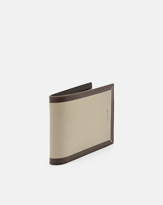 Leather Bi-Fold Wallet with Insert - Taupe