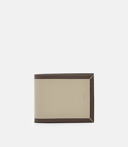 Leather Bi-Fold Wallet with Insert - Taupe