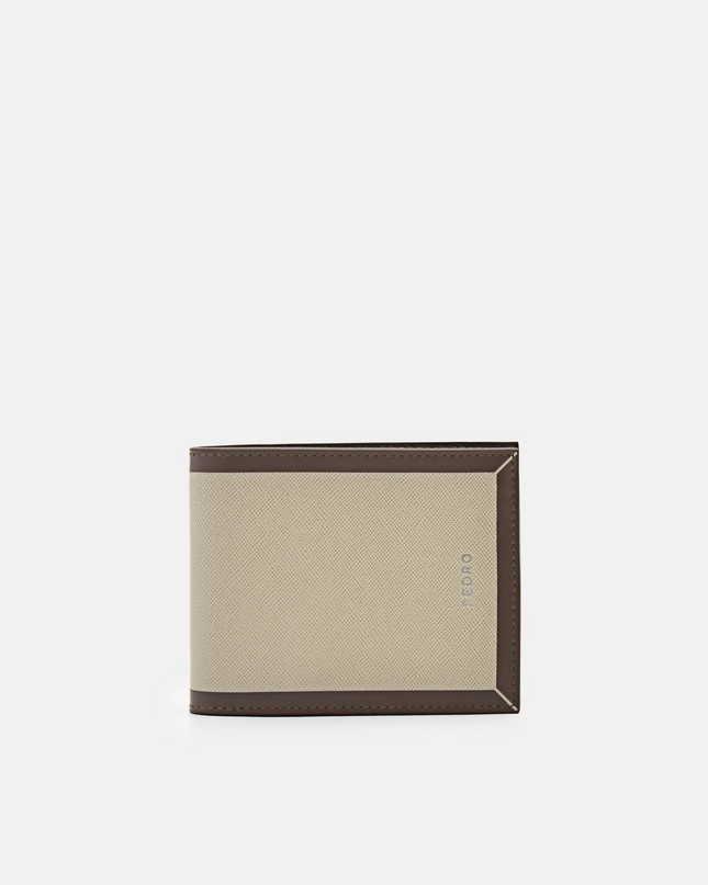 Leather Bi-Fold Wallet with Insert - Taupe