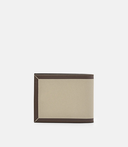 Leather Bi-Fold Wallet with Insert - Taupe