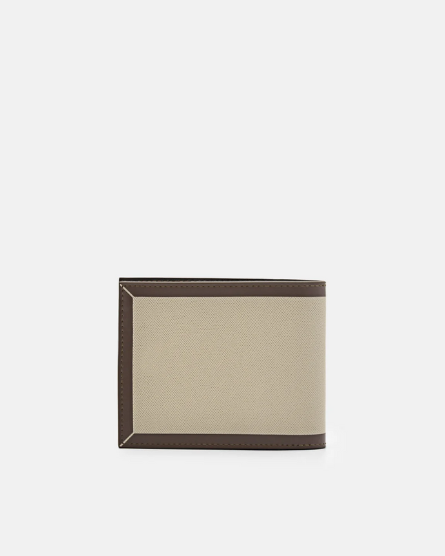 Leather Bi-Fold Wallet with Insert - Taupe