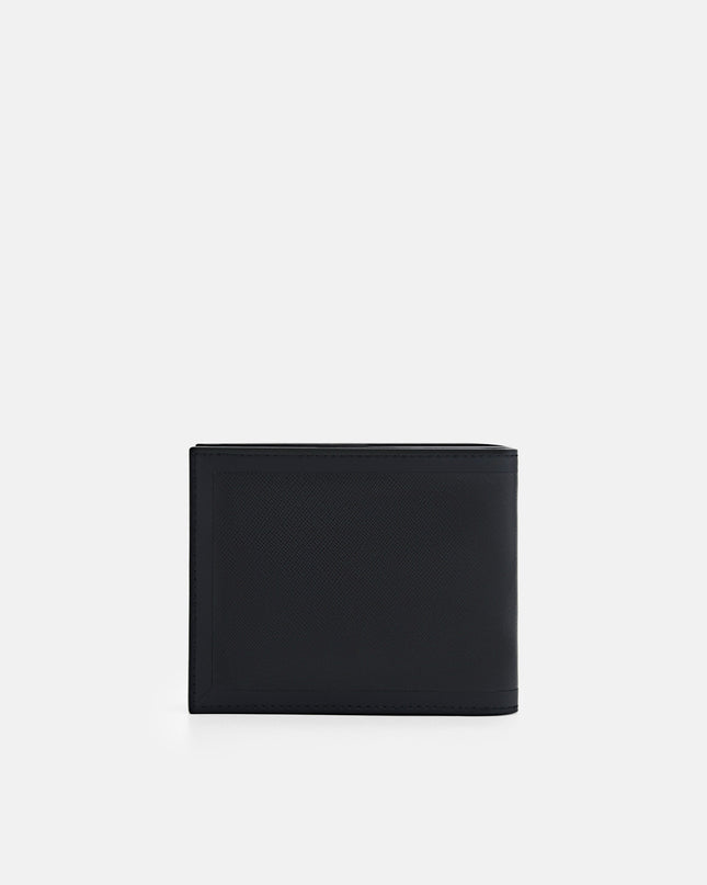 Leather Bi-Fold Wallet with Insert - Black