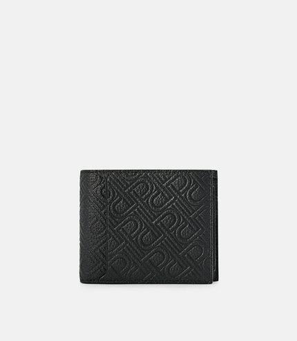 Embossed Leather Bi-Fold Wallet with Insert