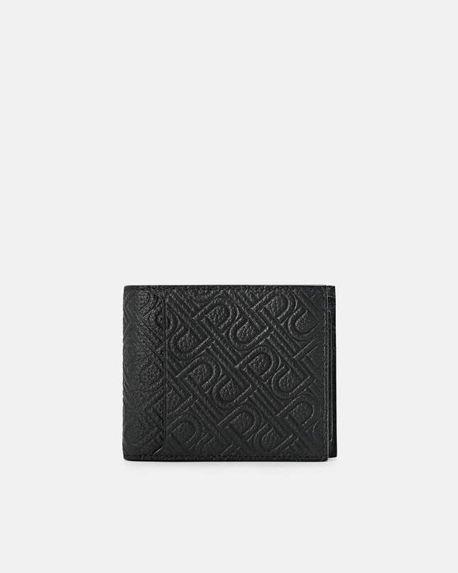 Embossed Leather Bi-Fold Wallet with Insert