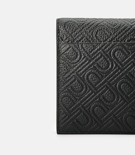Embossed Leather Bi-Fold Wallet with Insert