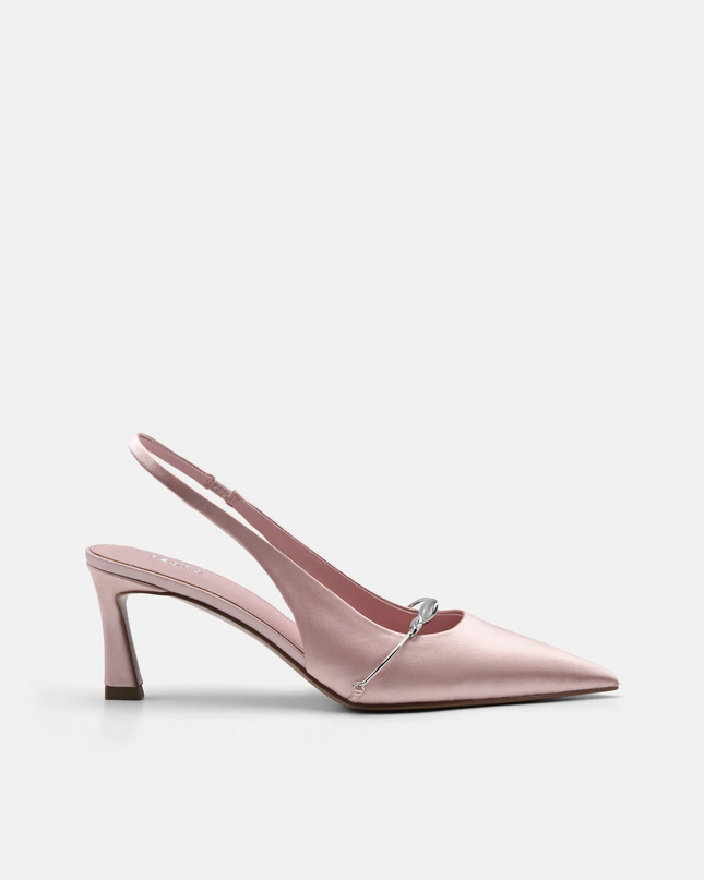 Mira Satin Slingback Pumps - Blush