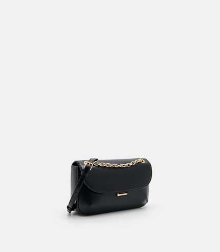 Mini Chainlink Shoulder Bag - Black